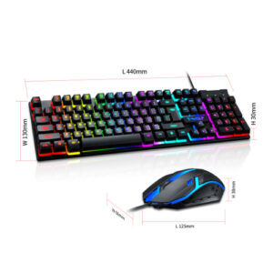 Σετ Gaming Ενσύρματο Πληκτρολόγιο και Ποντίκι USB με RGB LED Φωτισμό T-WOLF TF200 4 tf200 2