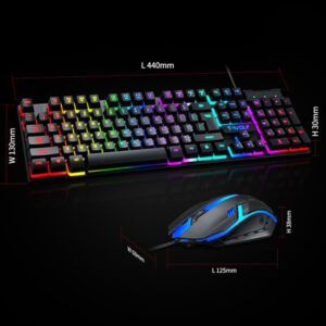 Σετ Gaming Ενσύρματο Πληκτρολόγιο και Ποντίκι USB με RGB LED Φωτισμό T-WOLF TF200 2 tf200 3