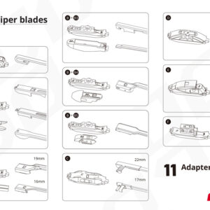 AMIO υαλοκαθαριστήρας Hybrid 02201, 14" (350mm), 11 αντάπτορες 2 14" (350mm)