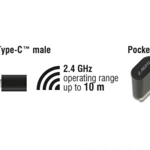 DELOCK ασύρματο ποντίκι 12526, Οπτικό, USB-C receiver, 3-button, μαύρο 3 12526 2