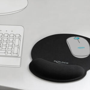 DELOCK Mousepad 12559 με στήριγμα καρπού, 252 x 227mm, μαύρο 3 μαύρο