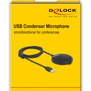 DELOCK μικρόφωνο 20672, πυκνωτικό, omnidirectional, με mute, USB 3 omnidirectional