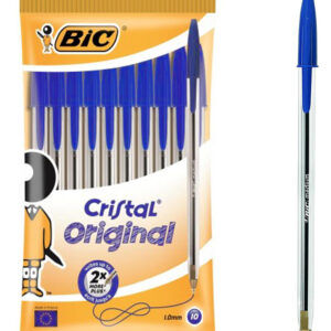 BIC στυλό διαρκείας Cristal με μύτη 1mm, μπλε, 10τμχ 1 BIC στυλό διαρκείας Cristal με μύτη 1mm