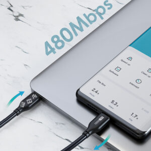 CABLETIME καλώδιο USB-C CT-CM100, 100W PD, 480Mbps, 1m, μαύρο 3 480Mbps