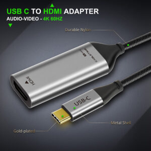 CABLETIME αντάπτορας USB-C σε HDMI CT-CMHDFN1, 4K/60Hz, 0.15m, μαύρος 2 4K/60Hz