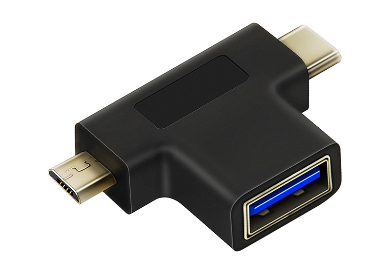 CABLETIME αντάπτορας USB σε USB-C & micro USB CT-3IN1-AB CABLETIME αντάπτορας USB σε USB-C & micro USB CT-3IN1-AB