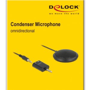 DELOCK μικρόφωνο με αντάπτορα Υ 65873, πυκνωτικό, omnidirectional, μαύρο 3 omnidirectional