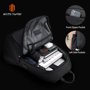 ARCTIC HUNTER τσάντα πλάτης B00423 με θήκη laptop 15.6, USB, 21L, μαύρη 3 21L