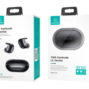 USAMS earphones με θήκη φόρτισης LX08, True Wireless, μαύρα 4 BHULX01 3