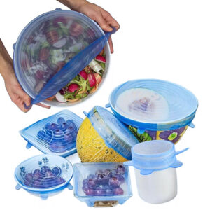 BRUNO σετ σιλικονούχων καπακιών για δοχεία τροφίμων BRN-0044, 6τμχ, μπλε 2 6τμχ