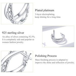 BAMOER σκουλαρίκια διπλοί κρίκοι BSE440, ασήμι 925, ασημί 4 BSE440 2