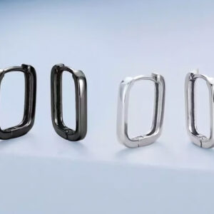 BAMOER σκουλαρίκια οβάλ κρίκοι BSE478, ασήμι 925, ασημί 4 BSE478 3