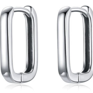 BAMOER σκουλαρίκια οβάλ κρίκοι BSE478, ασήμι 925, ασημί 1 BAMOER σκουλαρίκια οβάλ κρίκοι BSE478