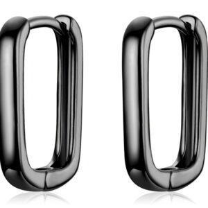 BAMOER σκουλαρίκια οβάλ κρίκοι BSE478-D, ασήμι 925, μαύρα 1 BAMOER σκουλαρίκια οβάλ κρίκοι BSE478-D