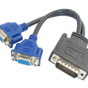 POWERTECH αντάπτορας DMS-59 σε 2x VGA CAB-DMS002, 0.20m, μαύρος