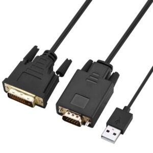 POWERTECH καλώδιο DVI σε VGA CAB-DVI009, Active Gold, 1080p, 2m, μαύρο