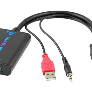 POWERTECH αντάπτορας VGA/USB/3.5mm σε HDMI CAB-H070, 1080p, 0.2m, μαύρος