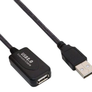 POWERTECH καλώδιο προέκτασης USB CAB-U056, ενισχυτής, 480Mbps 25m, μαύρο