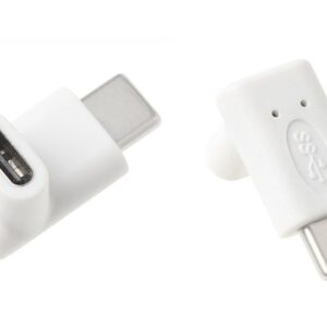 POWERTECH αντάπτορας USB-C αρσενικό σε θηλυκό CAB-U099, 90°, λευκός