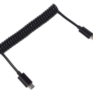 POWERTECH καλώδιο Micro USB σε USB Mini CAB-U124, σπιράλ, 1m, μαύρο