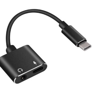POWERTECH αντάπτορας USB-C σε USB-C & 3.5mm θηλυκό CAB-UC031, μαύρος