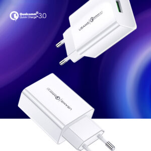 USAMS φορτιστής τοίχου T22, 1x USB, QC3.0 18W 3A, λευκός 4 λευκός