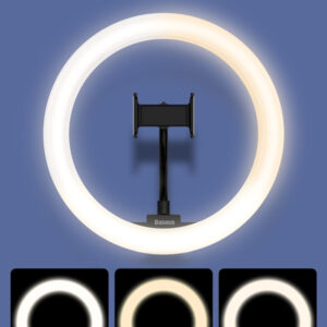 BASEUS φωτιστικό δαχτυλίδι LED CRZB12-B01, 12", χωρίς τρίποδα, μαύρο 2 12"