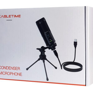 CABLETIME πυκνωτικό μικρόφωνο MP01-AB, με αντιανέμιο & τρίποδα, USB 4 CT MP01 AB 3