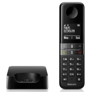 PHILIPS ασύρματο τηλέφωνο D4701B/34, με ελληνικό μενού, μαύρο 2 με ελληνικό μενού