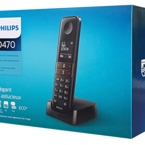 PHILIPS ασύρματο τηλέφωνο D4701B/34, με ελληνικό μενού, μαύρο 4 D4701B 34 3