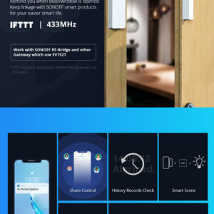 SONOFF alarm sensor πόρτας & παραθύρου DW2-RF, RF 433MHz 4 DW2 RF 2