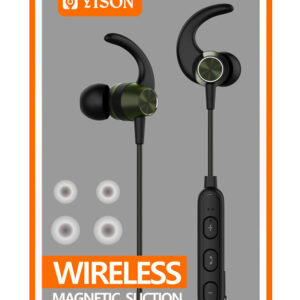 YISON earphones E14 με μαγνήτη, Bluetooth, 10mm, 65mAh, μαύρα 3 E14 BK 1