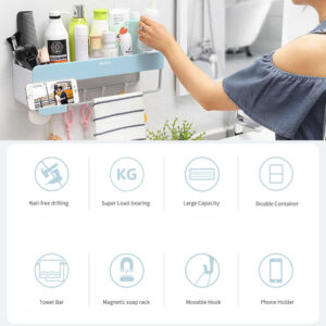 ECOCO βάση τοίχου για μικροαντικείμενα E1712, 40x13x12cm, πράσινη 2 40x13x12cm