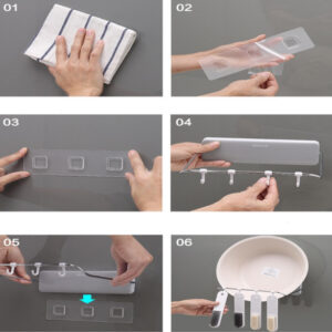 ECOCO βάση τοίχου για κουζίνα-μπάνιο E1717, 24x24x7cm, γκρι 4 E1717 3