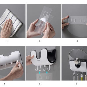 ECOCO βάση τοίχου για κουζίνα E1813, 20 x 9.5 x 12.5cm, λευκή-γκρι 4 E1813 3