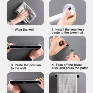 ECOCO κρεμάστρα μπάνιου-κουζίνας E1911, 6 x 3.5 x 47.7cm, γκρι 3 γκρι