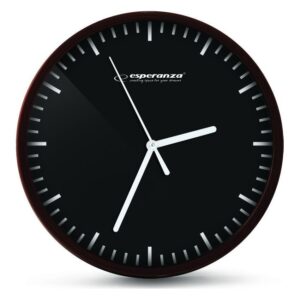 ESPERANZA ρολόι τοίχου Budapest EHC010K, 20cm, μαύρο-όψη ξύλου