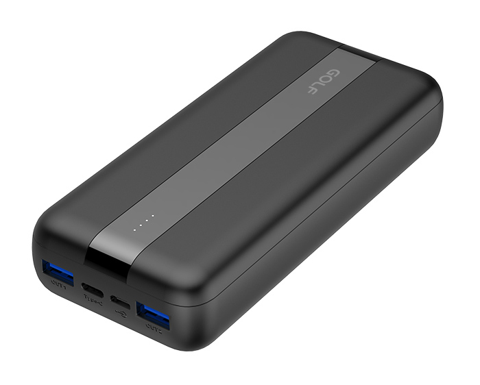 GOLF power bank G93PD, 20000mAh, 3x output, 20W, PD & QC 3.0, μαύρο