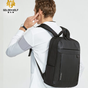 GOLDEN WOLF τσάντα πλάτης GB00400-BK, με θήκη laptop 15.6", μαύρη 4 GB00400 BK 3