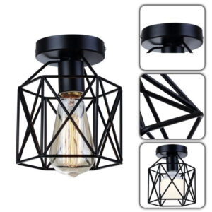 POWERTECH φωτιστικό οροφής HLL-0001, E27, Φ14, μεταλλικό, μαύρο 4 μεταλλικό