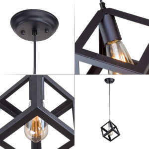 POWERTECH φωτιστικό οροφής HLL-0011, E27, 16x16x16cm, μεταλλικό, μαύρο 3 16x16x16cm