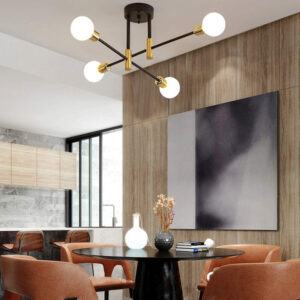 POWERTECH φωτιστικό οροφής HLL-0088, 4x E27, 83cm, μεταλλικό, χρυσό 3 83cm