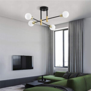 POWERTECH φωτιστικό οροφής HLL-0088, 4x E27, 83cm, μεταλλικό, χρυσό 2 4x E27