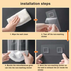 Διανεμητής δημητριακών HUH-0049, με επιτοίχια βάση, 1300ml, λευκός 4 λευκός