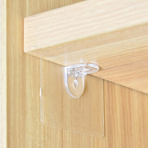 Αυτοκόλλητα στηρίγματα ραφιών HUH-0078, 7 x 7cm, διάφανο, 10τμχ 2 7 x 7cm