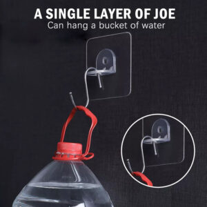 Αυτοκόλλητα στηρίγματα ραφιών HUH-0078, 7 x 7cm, διάφανο, 10τμχ 3 διάφανο