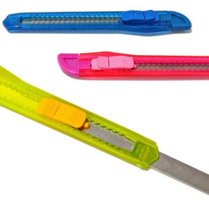 POWERTECH πλαστικό κοπίδι με ασφάλεια KNF-0004, 3 χρώματα, 12τμχ