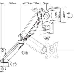 BRATECK επιτοίχια βάση LDA32-112, για οθόνη 17"-32", 9kg 4 LDA32 112 3