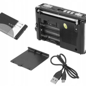 HMIK φορητό ραδιόφωνο & ηχείο MK-918 με φακό, USB/TF/AUX, μαύρο 3 μαύρο