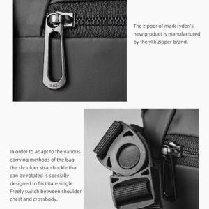 MARK RYDEN τσάντα ώμου MR8616, με θήκη tablet 7.9", 4L, αδιάβροχη, μαύρη 4 αδιάβροχη